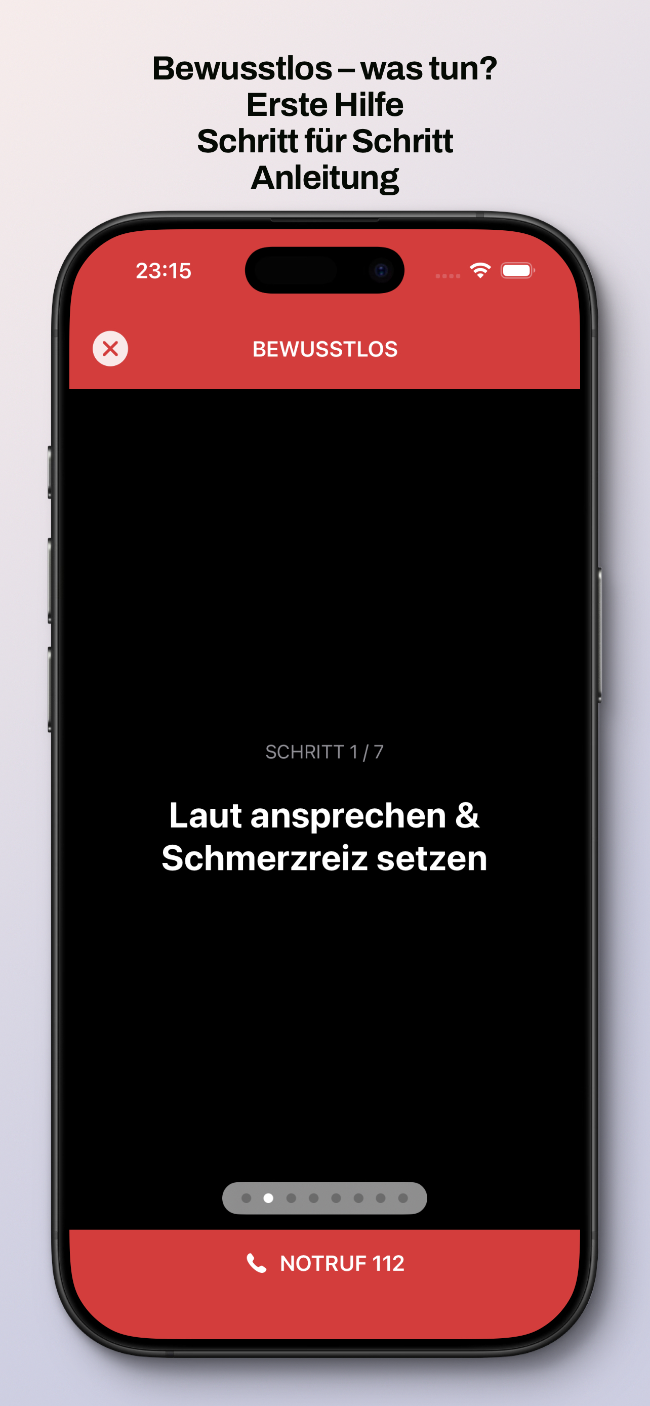 Erste Hilfe Jetzt App - Bewusstlos