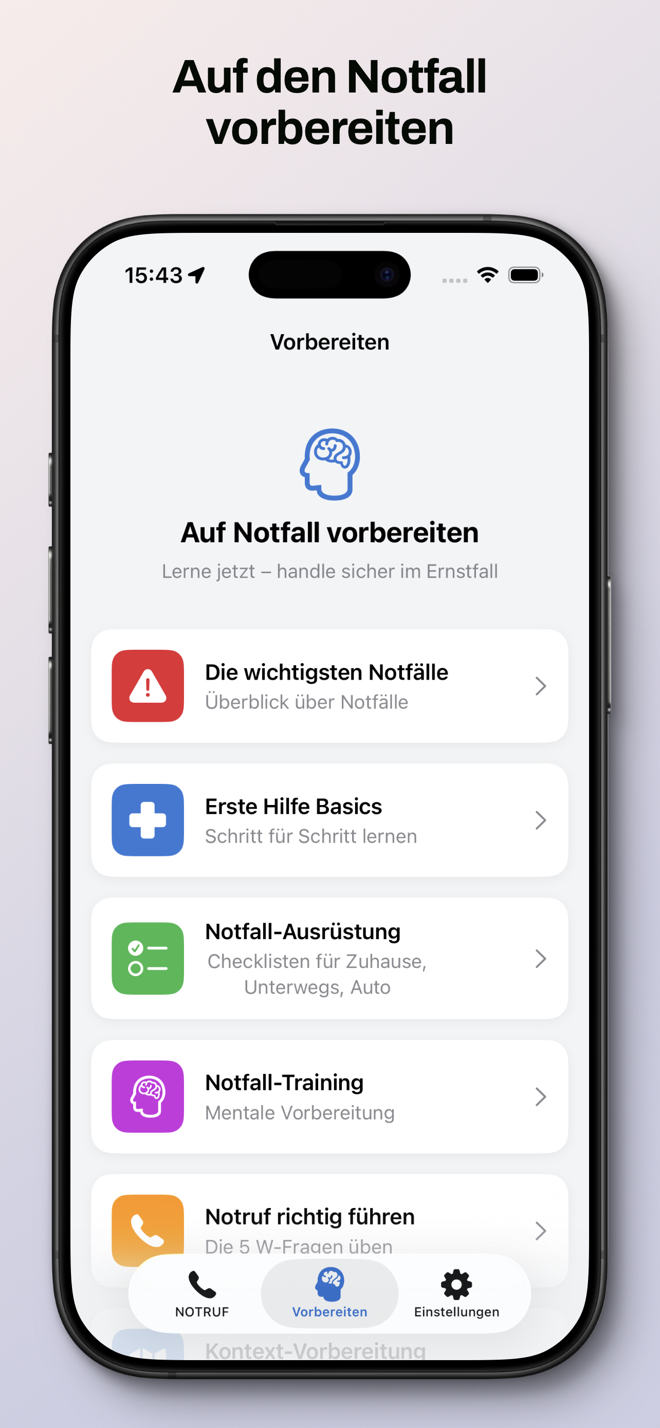 Erste Hilfe Jetzt - Vorbereitung
